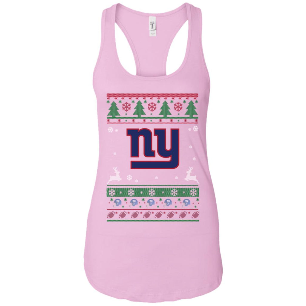 New York Giants Logo Football Teams Ugly Christmas Sweater Women Tank