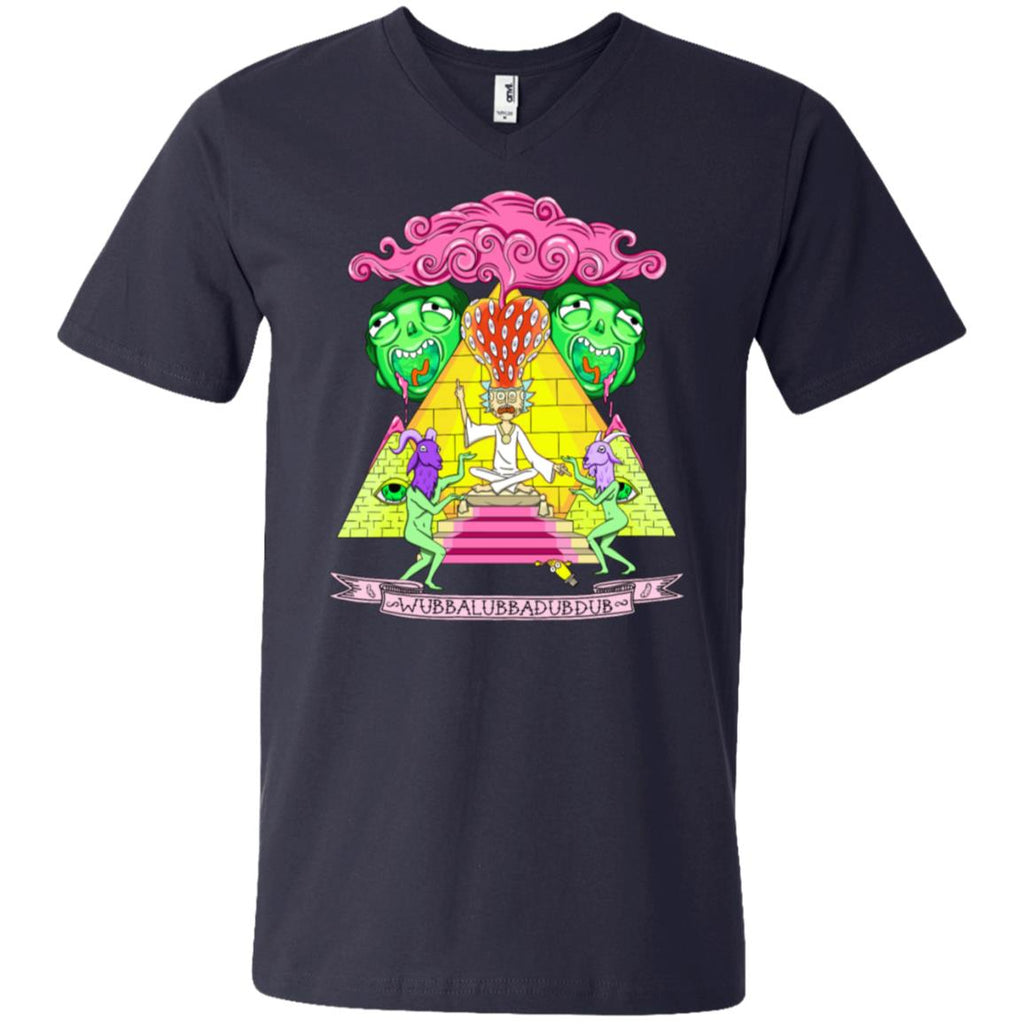 Rick And Morty Pyramid With Catchphrase Men V-Neck T-Shirt