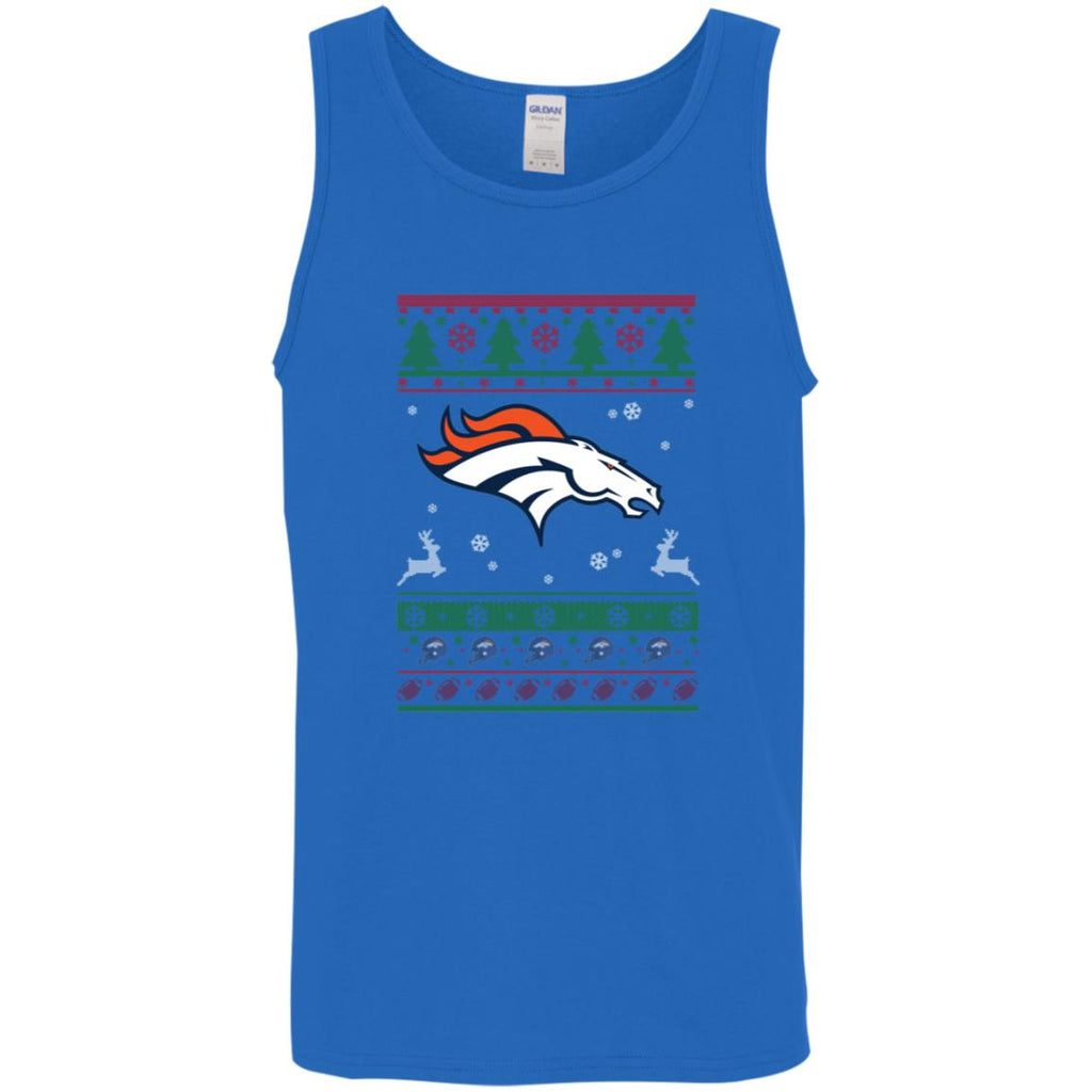 Denver Broncos Logo Football Teams Ugly Christmas Sweater Men Tank Top