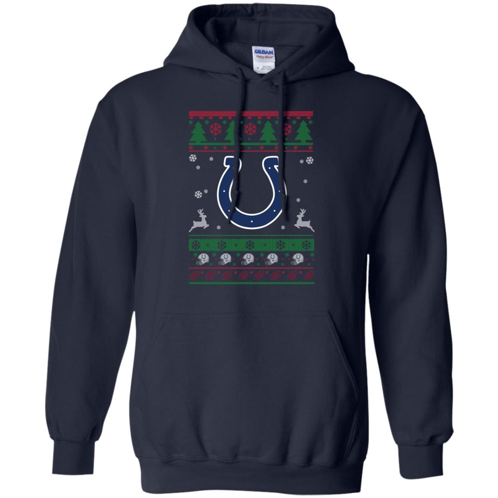 Indianapolis Colts Logo Football Teams Ugly Christmas Sweater Men Pullover Hoodie