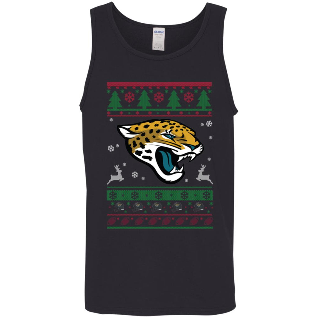 Jacksonville Jaguars Logo Football Teams Ugly Christmas Sweater Men Tank Top