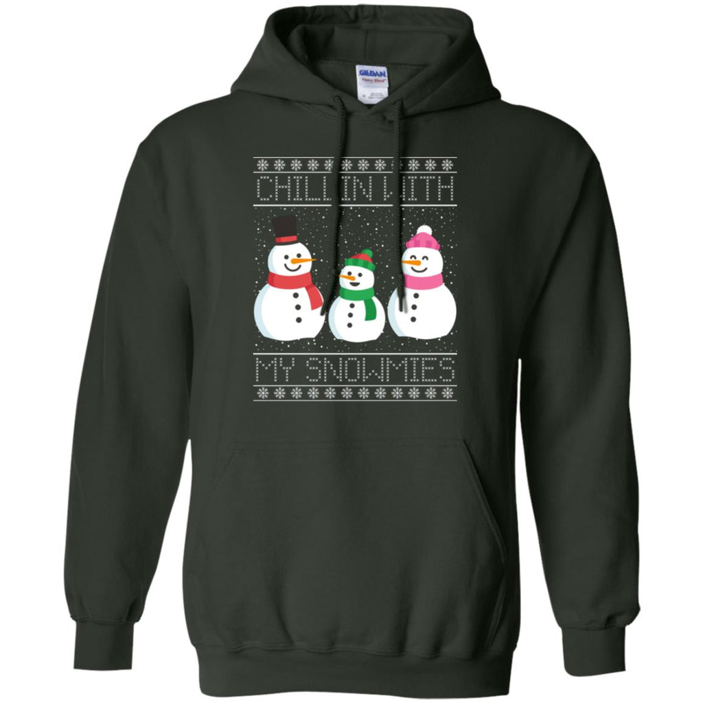 Chillin With My Snowmies Snowman Christmas Men Pullover Hoodie