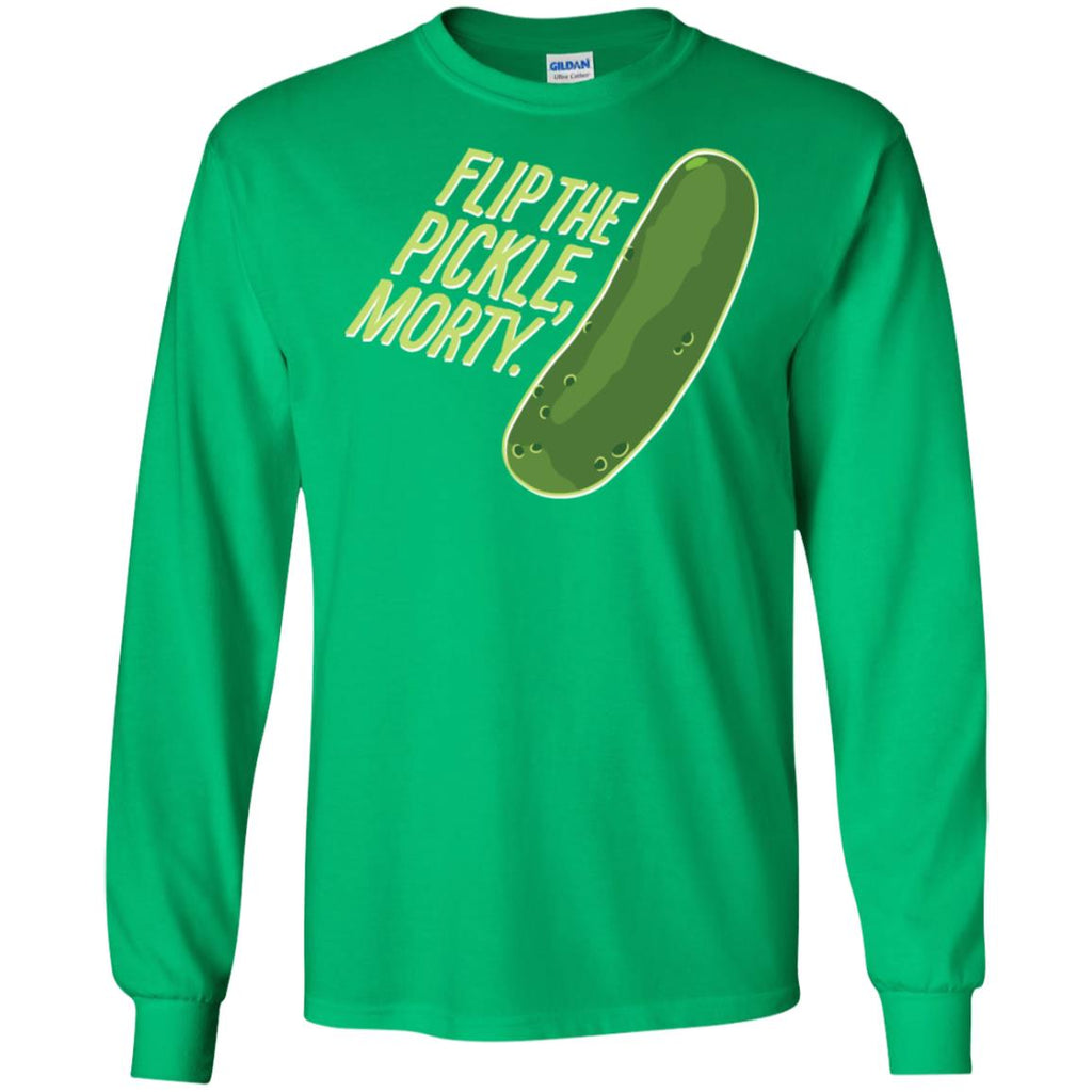 Rick And Morty Flip The Pickle Quote Men Long SLeeve Shirt