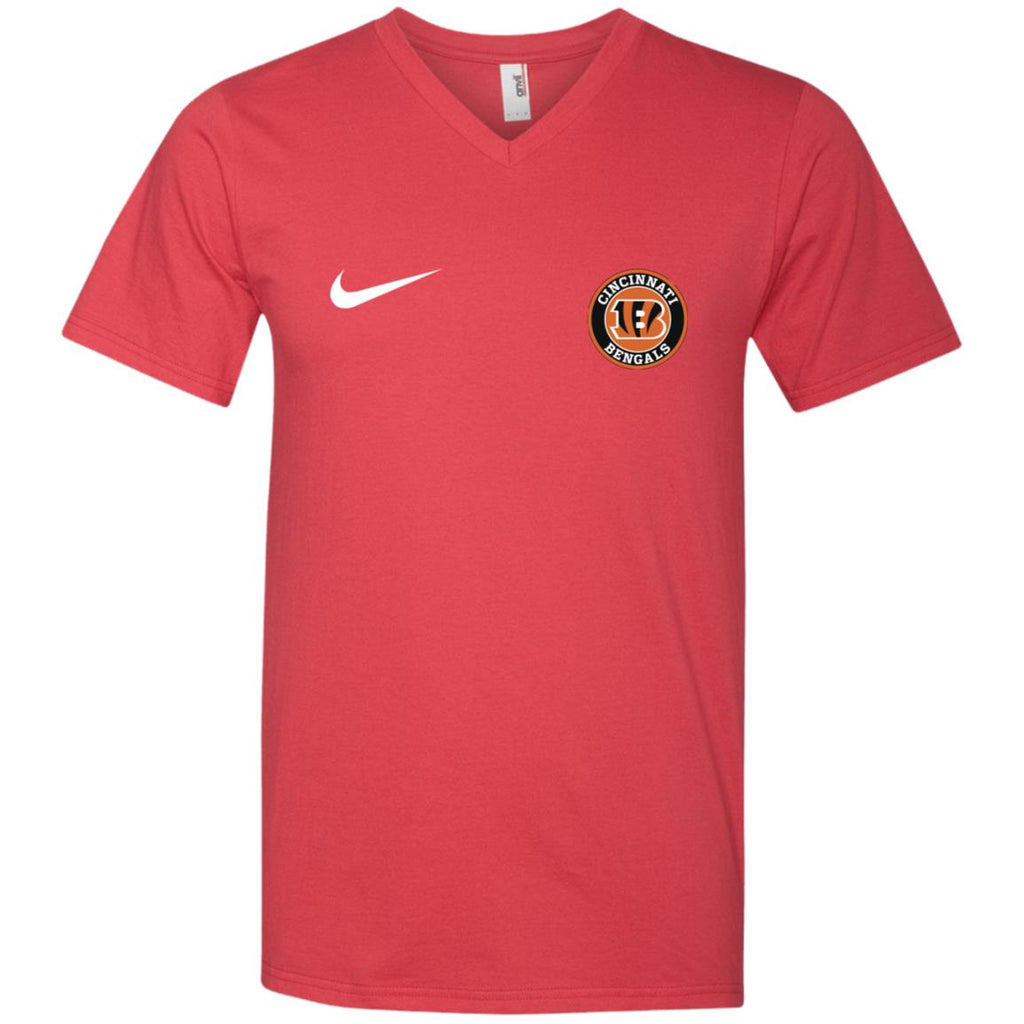 Nike Cincinnati Bengal Nfl Football Men V-Neck T-Shirt
