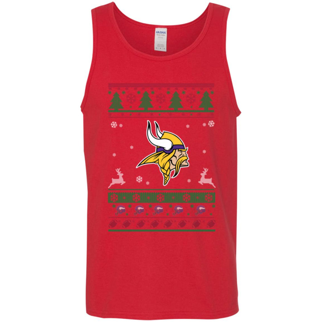 Minnesota Vikings Logo Football Teams Ugly Christmas Sweater Men Tank Top
