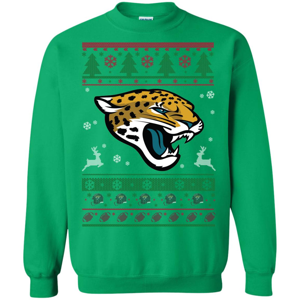 Jacksonville Jaguars Logo Football Teams Ugly Christmas Sweater Unisex Crewneck Pullover Sweatshirt