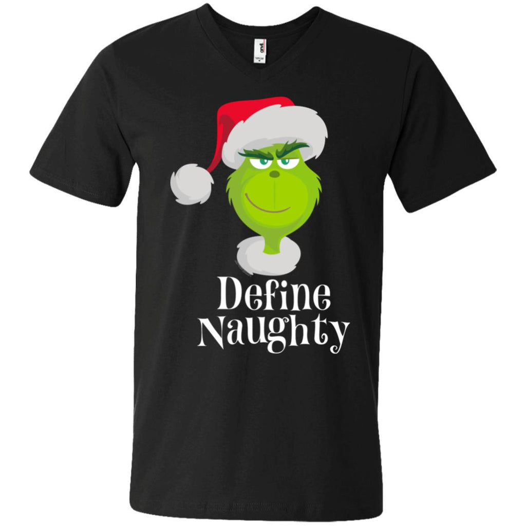 Dr. Seuss The Grinch Naughty Grinch Christmas Men V-Neck T-Shirt