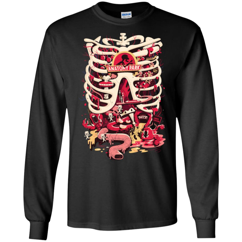Rick And Morty Anatomy Park Skeleton Men Long SLeeve Shirt