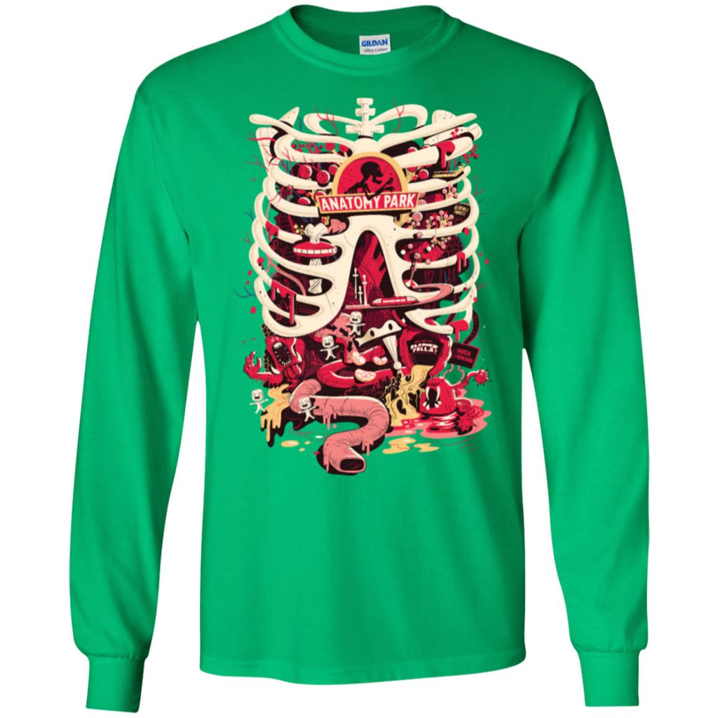Rick And Morty Anatomy Park Skeleton Men Long SLeeve Shirt