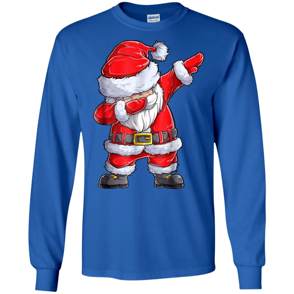 Dabbing Santa Shirt Christmas Boys Kids Men Xmas Gifts Tees Men Long SLeeve Shirt