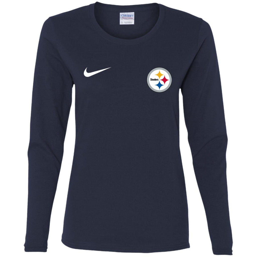 Nike Pittsburgh Steelers Logo Nfl Football Women Long Sleeve Shirt