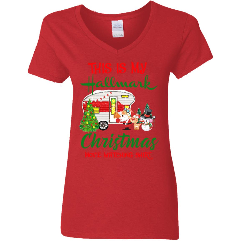 This Is My Hallmark Christmas Movie Watching Women V-Neck T-Shirt