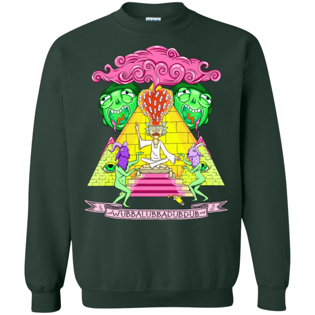 Rick And Morty Pyramid With Catchphrase Unisex Crewneck Pullover Sweatshirt