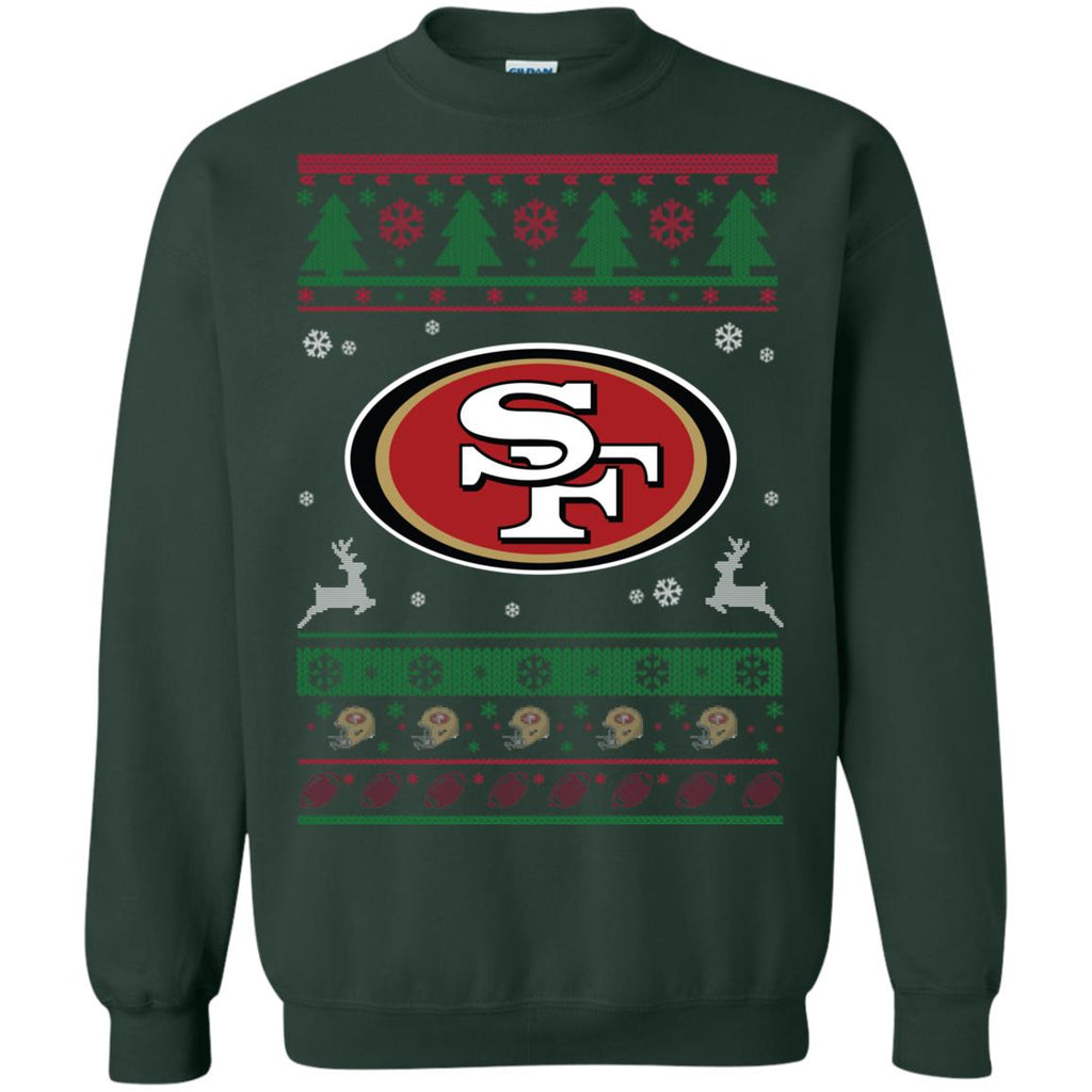 San Francisco 49ers Logo Football Teams Ugly Christmas Sweater Unisex Crewneck Pullover Sweatshirt