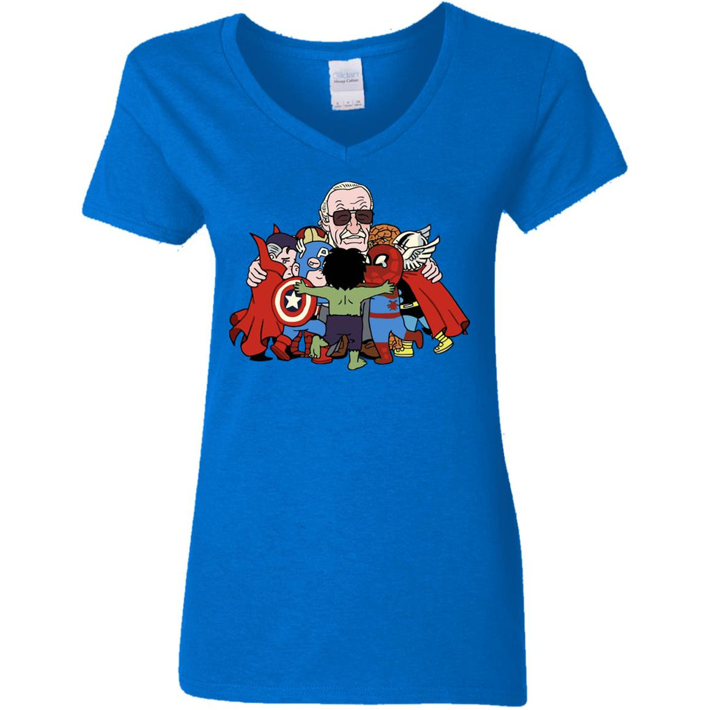 Stan Lee Shirt - Father Of Super Heroes Women V-Neck T-Shirt