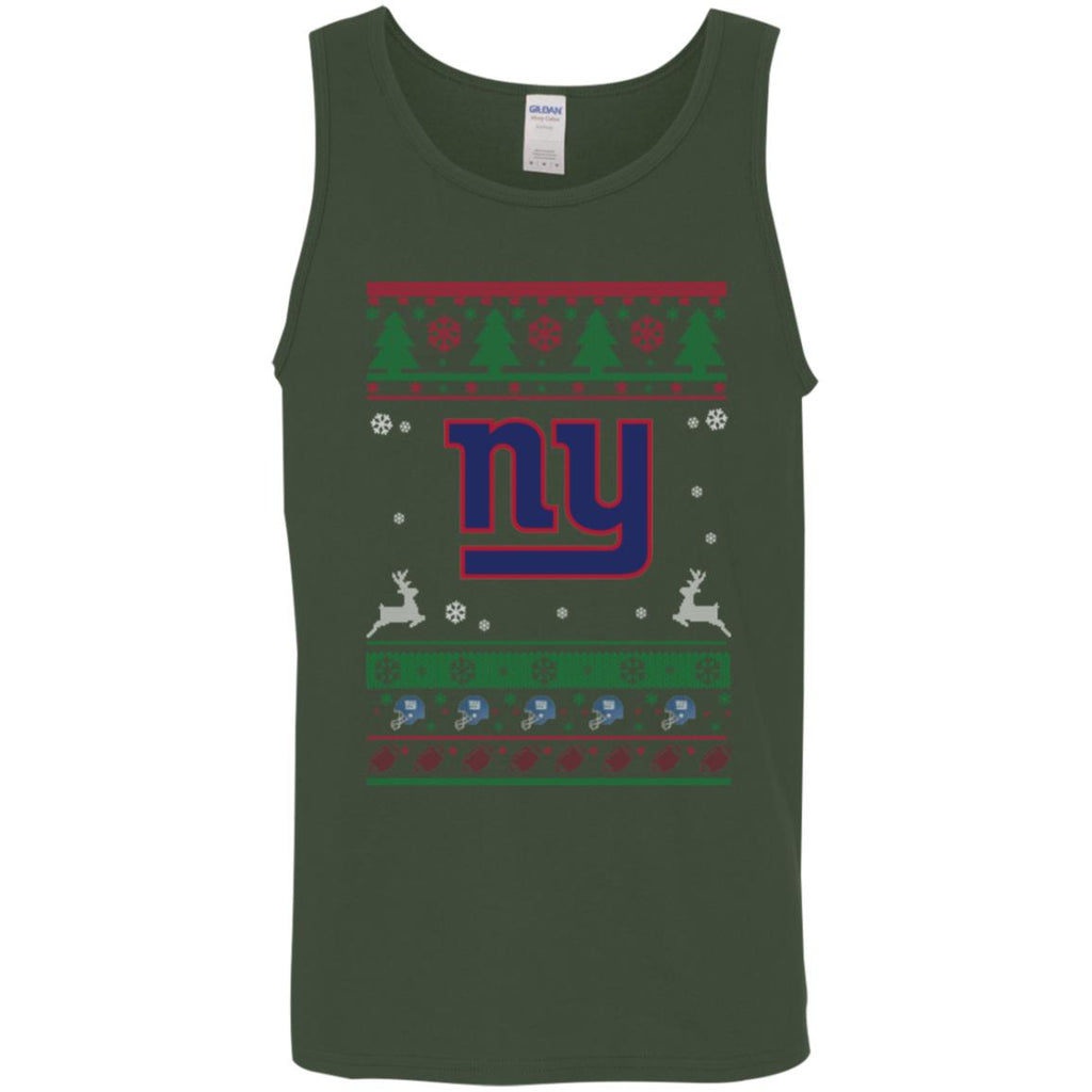 New York Giants Logo Football Teams Ugly Christmas Sweater Men Tank Top