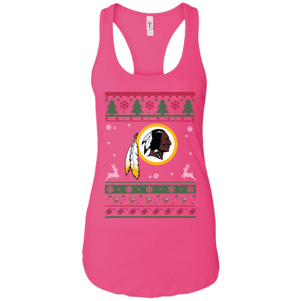 Washington Redskins Logo Football Teams Ugly Christmas Sweater Women Tank