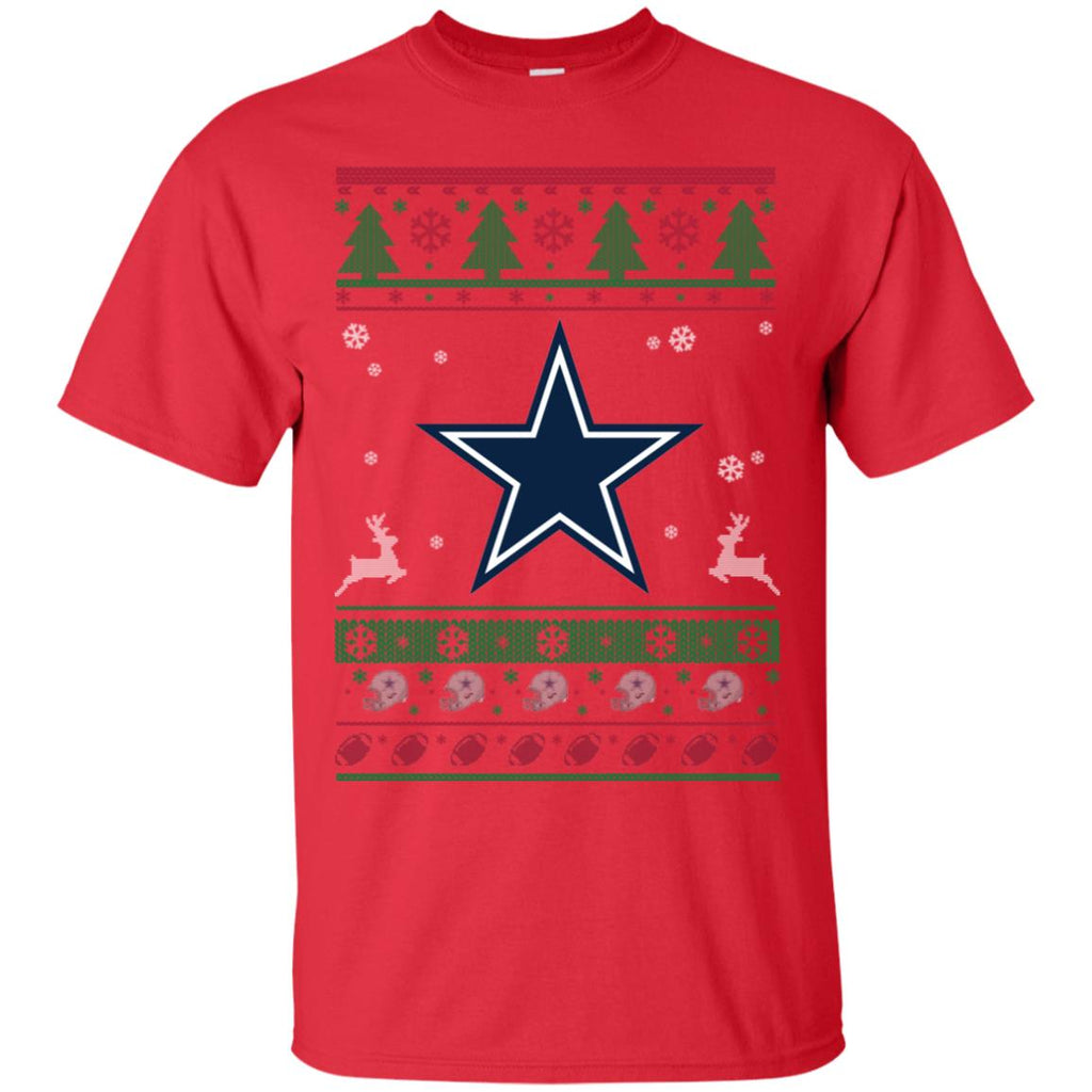 Dallas Cowboys Logo Football Teams Ugly Christmas Sweater Men T-Shirt