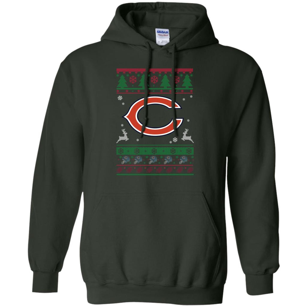 Chicago Bears Logo Football Teams Ugly Christmas Sweater Men Pullover Hoodie