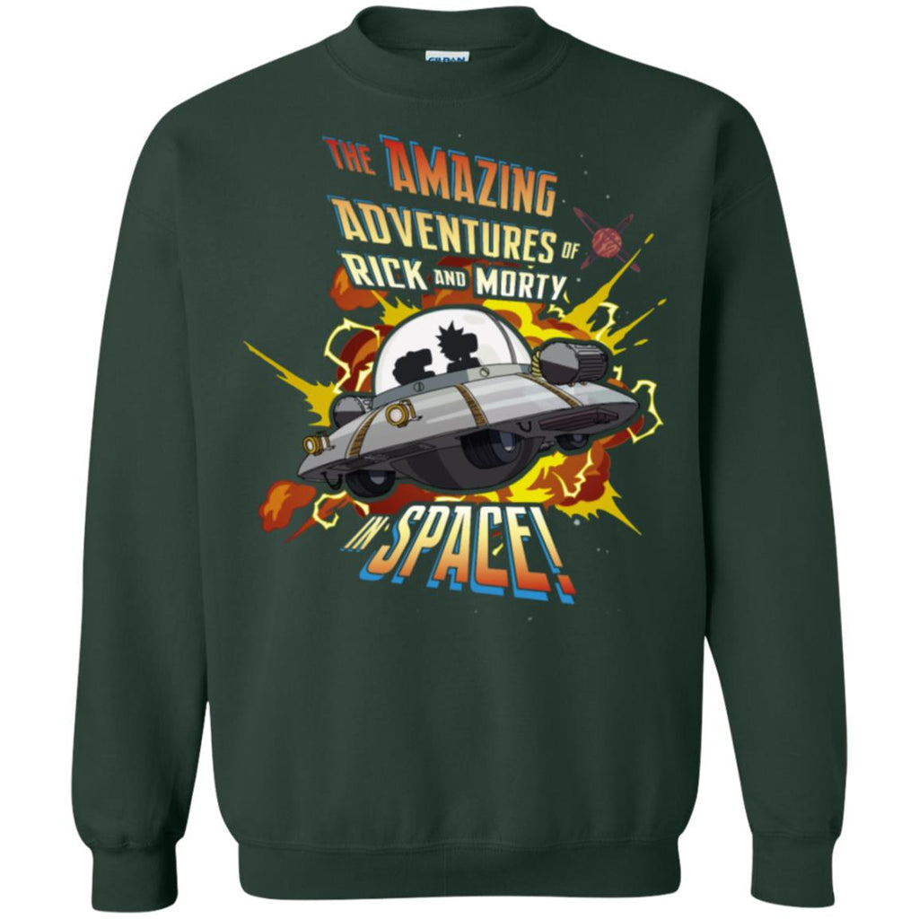 Rick And Morty Amazing Adventures In Space Unisex Crewneck Pullover Sweatshirt