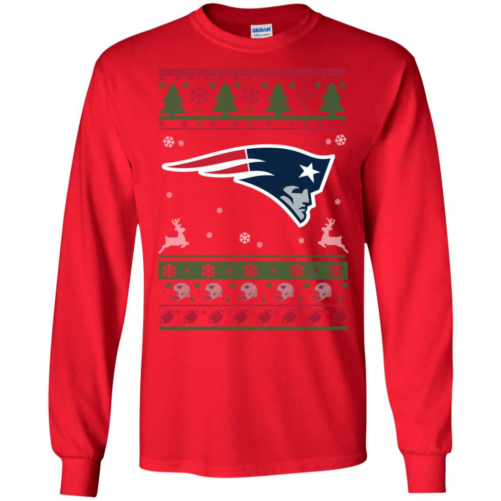 New England Patriots Logo Football Teams Ugly Christmas Sweater Men Long SLeeve Shirt