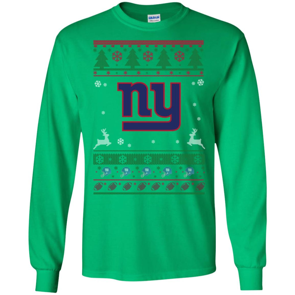 New York Giants Logo Football Teams Ugly Christmas Sweater Men Long SLeeve Shirt