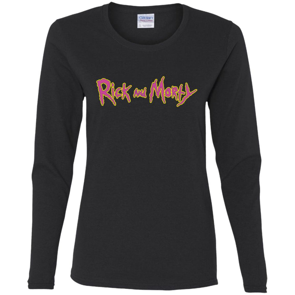 Rick And Morty Title Typography Shirt Women Long Sleeve Shirt