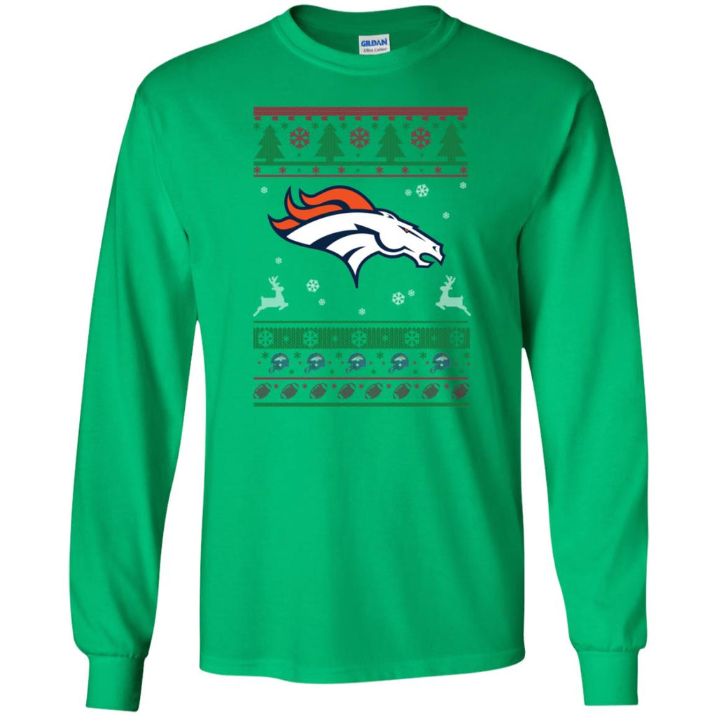 Denver Broncos Logo Football Teams Ugly Christmas Sweater Men Long SLeeve Shirt