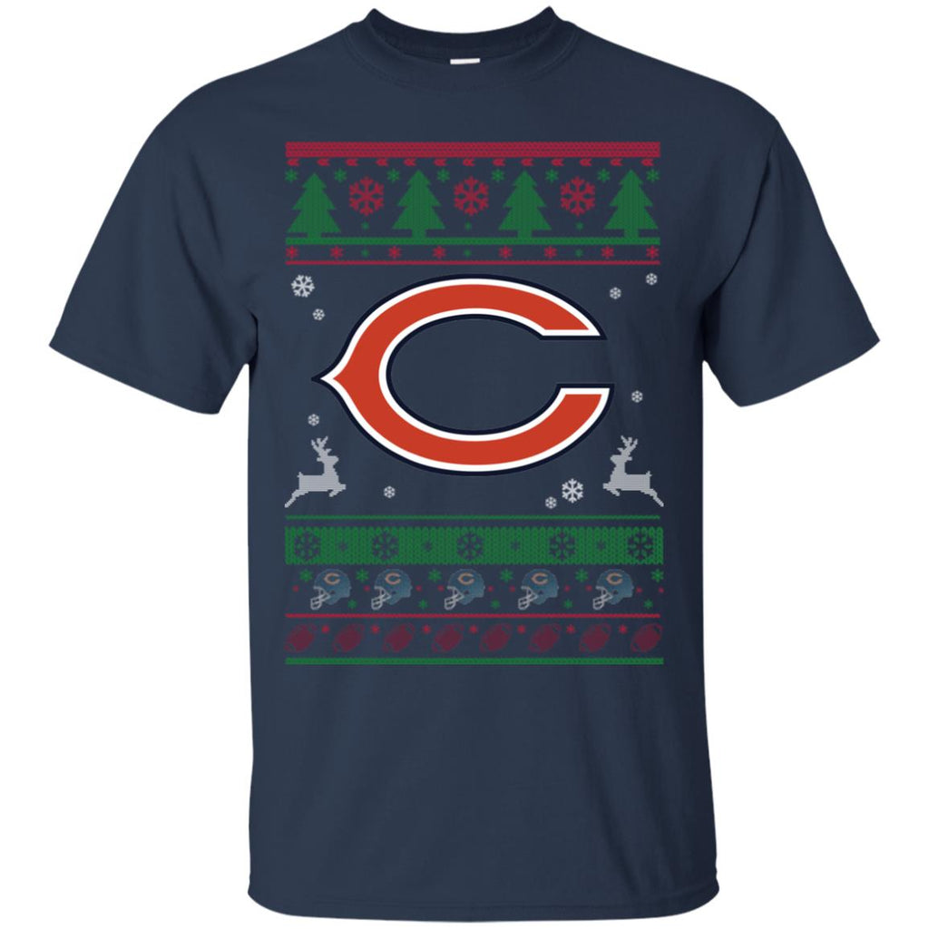 Chicago Bears Logo Football Teams Ugly Christmas Sweater Men T-Shirt