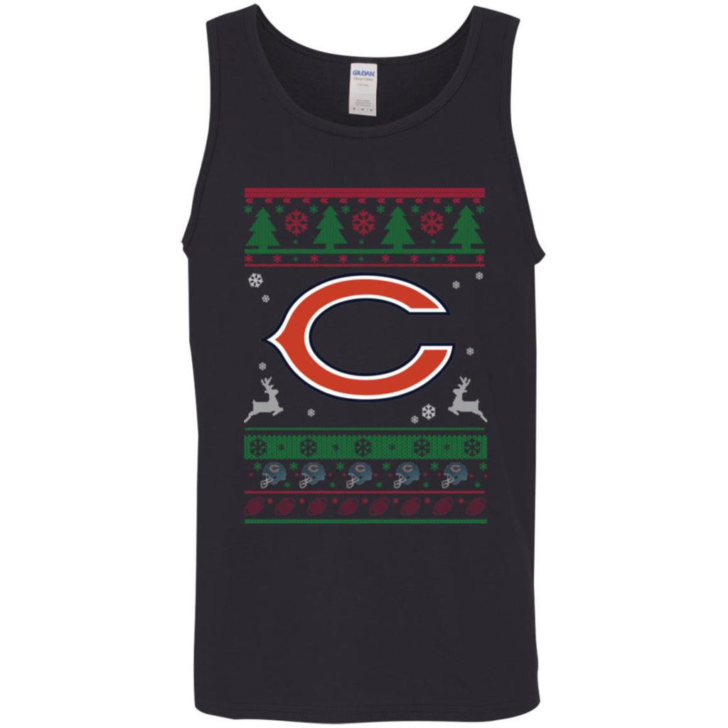 Chicago Bears Logo Football Teams Ugly Christmas Sweater Men Tank Top