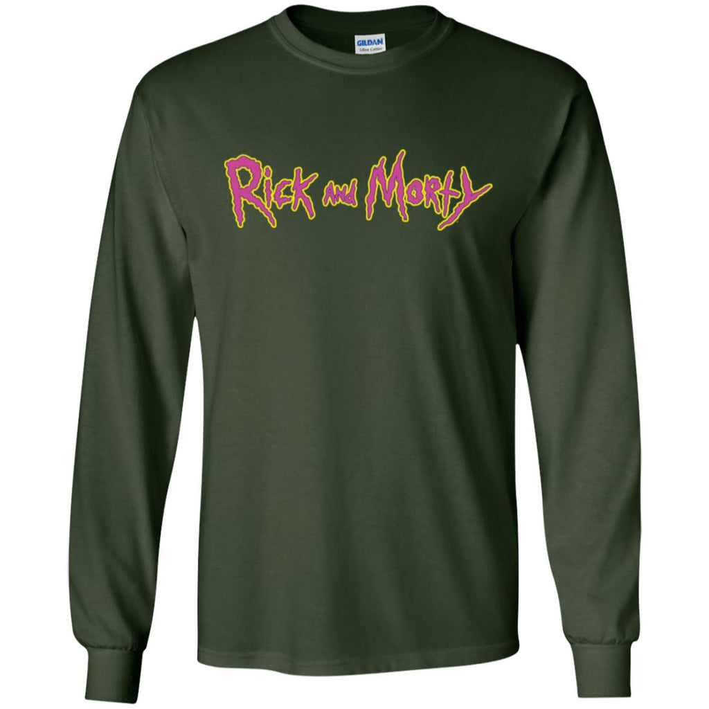 Rick And Morty Title Typography Shirt Men Long SLeeve Shirt