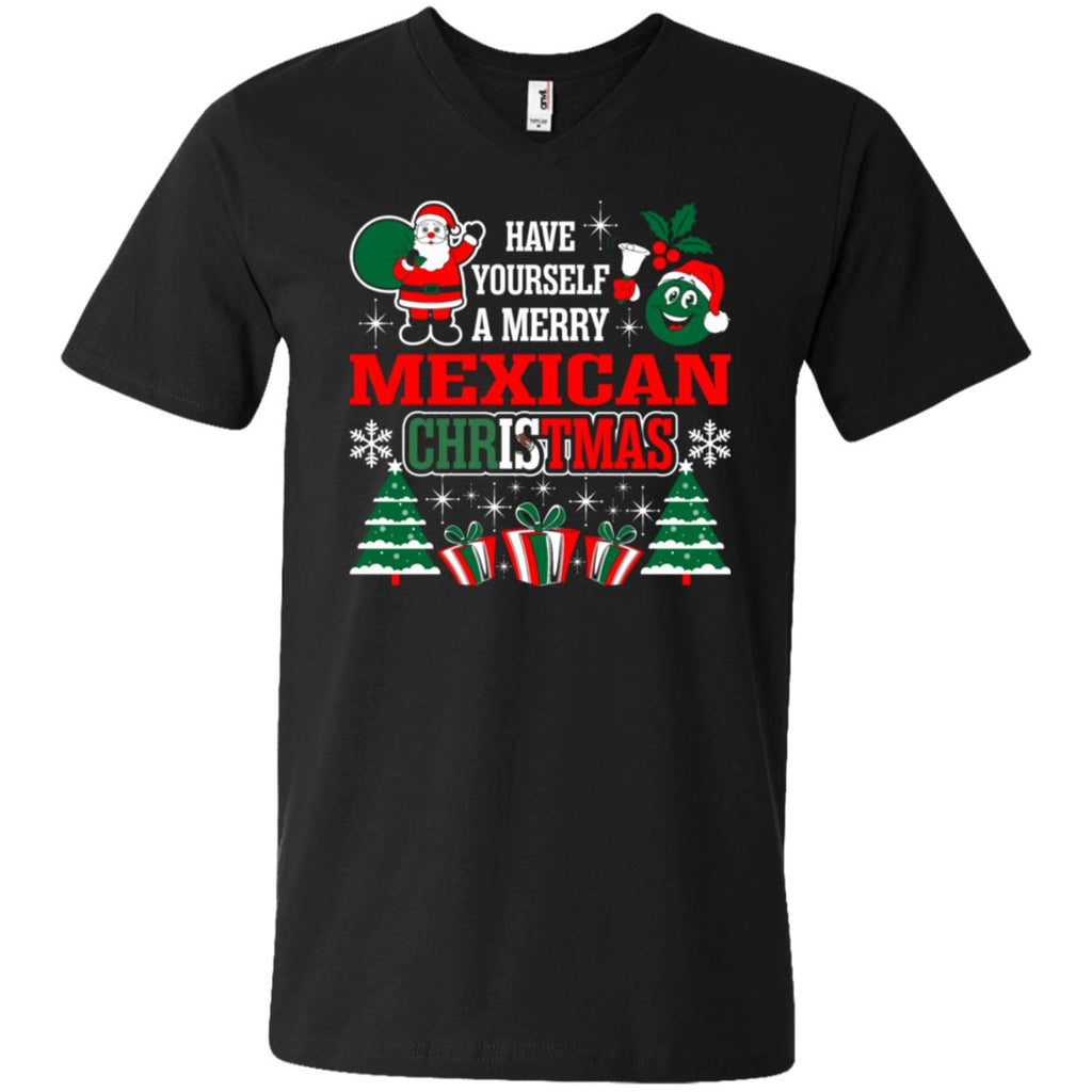 Have Yourself A Merry Mexican Christmas Men V-Neck T-Shirt