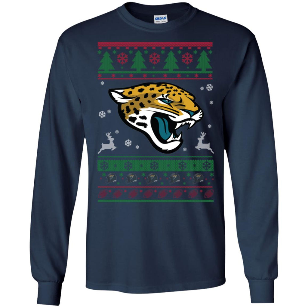 Jacksonville Jaguars Logo Football Teams Ugly Christmas Sweater Men Long SLeeve Shirt