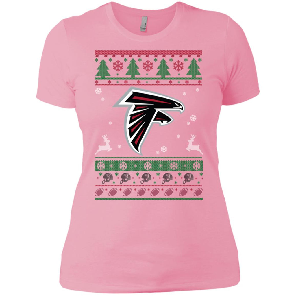 Atlanta Falcons Logo Football Teams Ugly Christmas Sweater Women T-Shirt