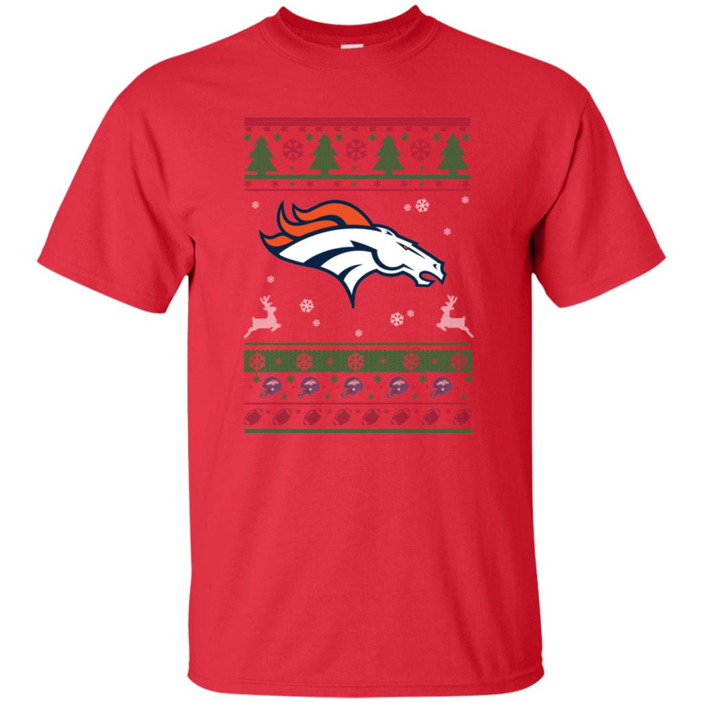 Denver Broncos Logo Football Teams Ugly Christmas Sweater Men T-Shirt