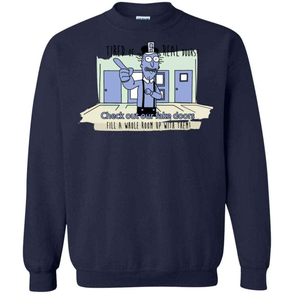 Rick And Morty - Fake Doors Room Unisex Crewneck Pullover Sweatshirt
