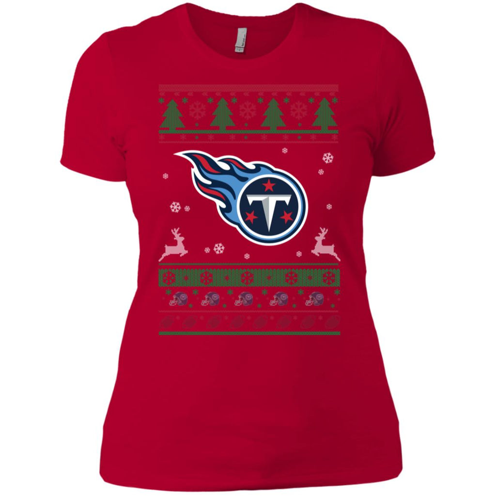 Tennessee Titans Logo Football Teams Ugly Christmas Sweater Women T-Shirt