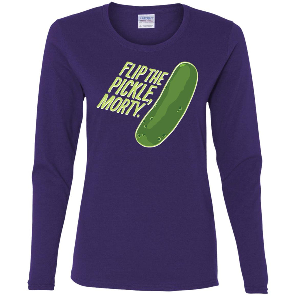 Rick And Morty Flip The Pickle Quote Women Long Sleeve Shirt