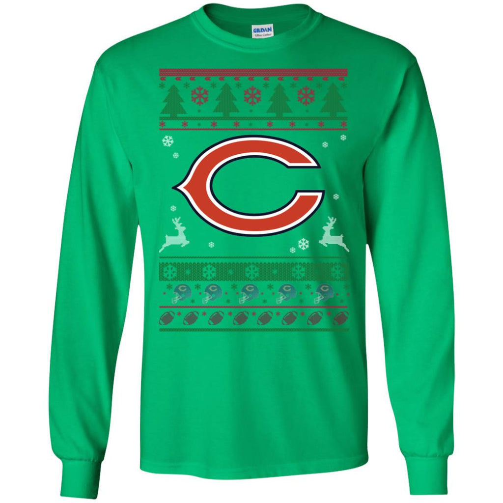 Chicago Bears Logo Football Teams Ugly Christmas Sweater Men Long SLeeve Shirt
