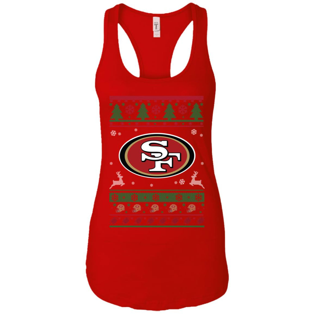 San Francisco 49ers Logo Football Teams Ugly Christmas Sweater Women Tank