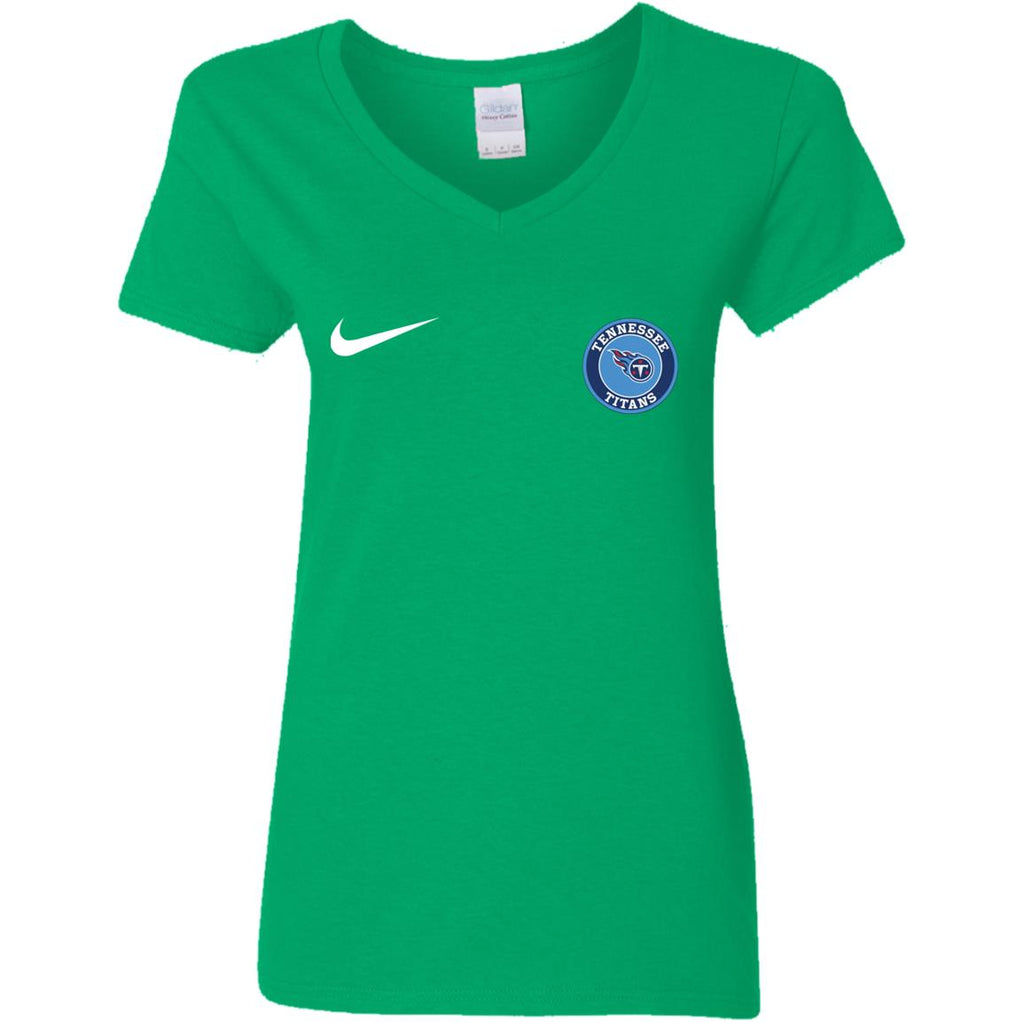 Nike Tennessee Titans Nfl Football Women V-Neck T-Shirt