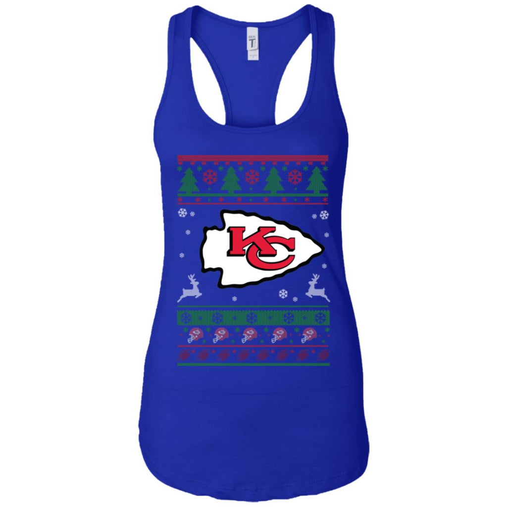 Kansas City Chiefs Logo Football Teams Ugly Christmas Sweater Women Tank