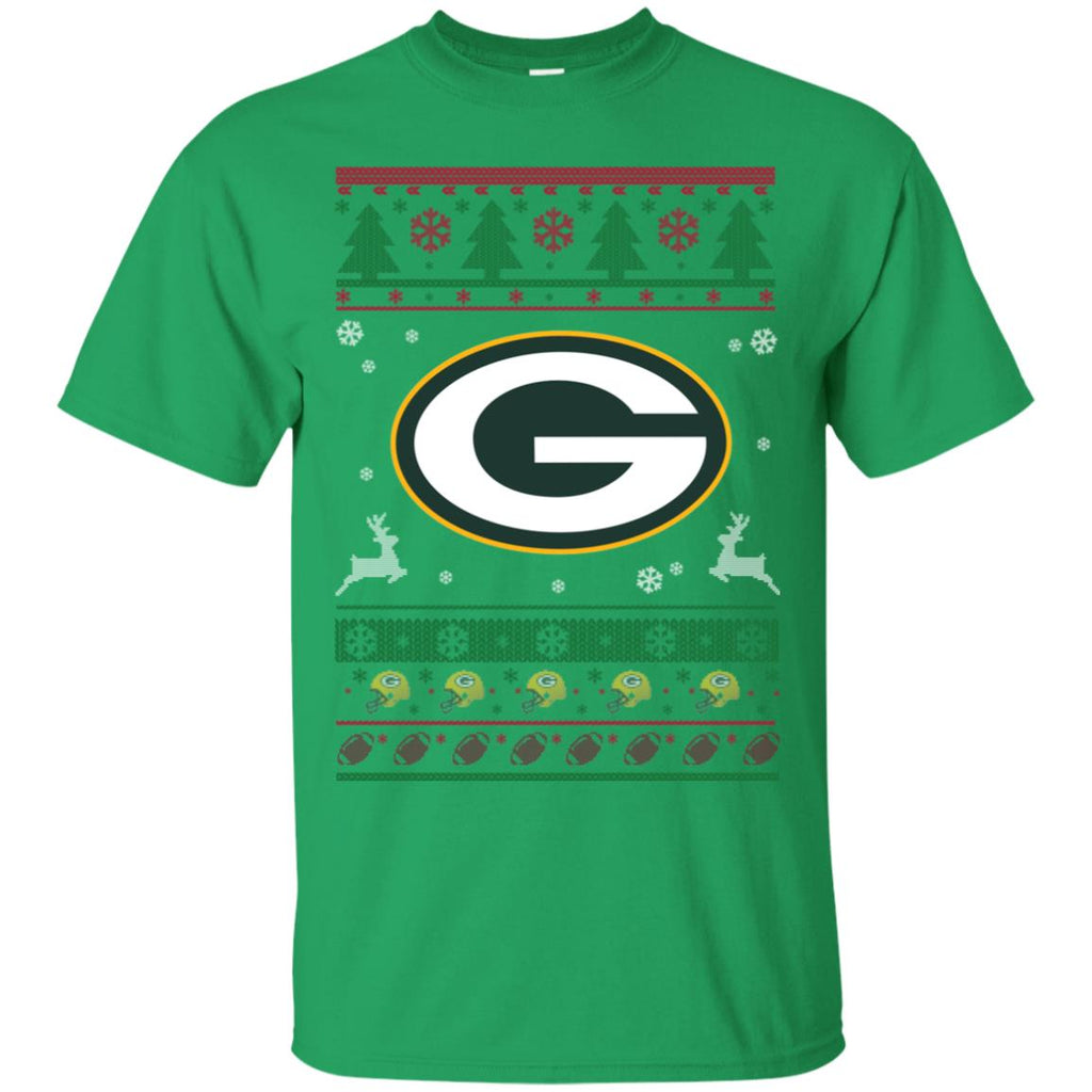 Green Bay Packers Logo Football Teams Ugly Christmas Sweater Men T-Shirt