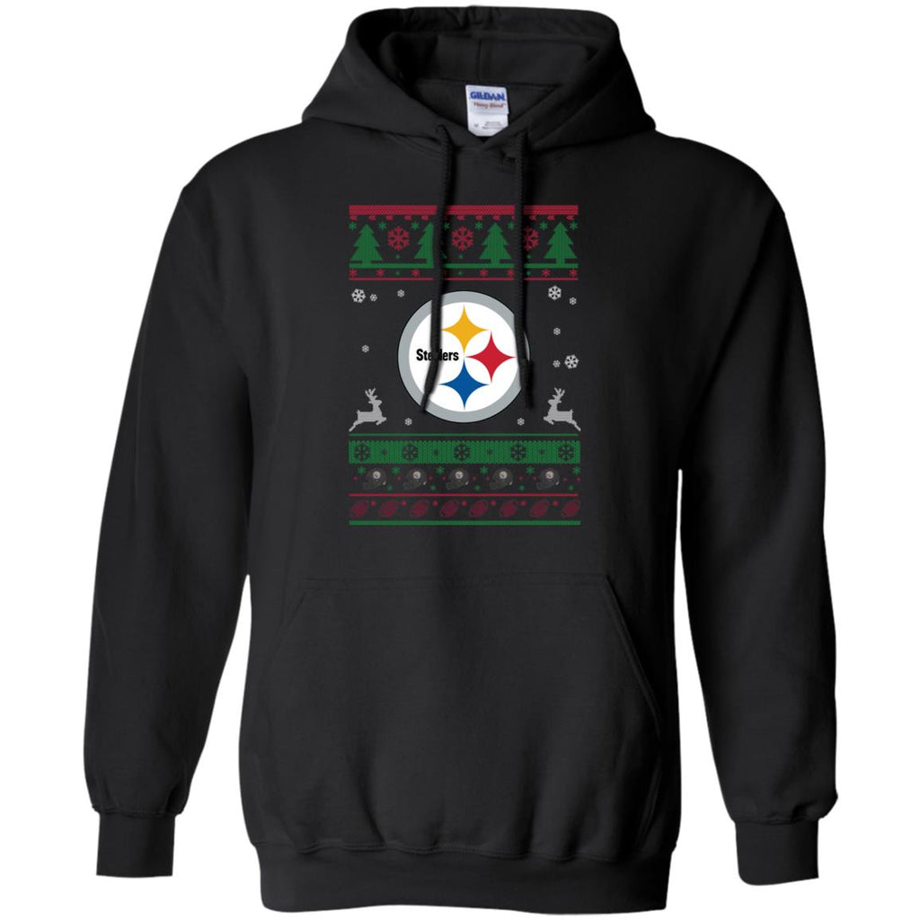 Pittsburgh Steelers Logo Football Teams Ugly Christmas Sweater Men Pullover Hoodie