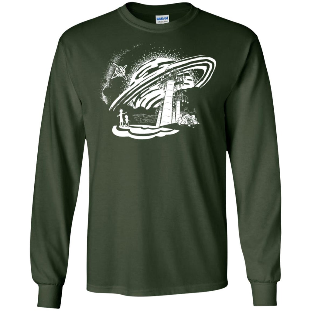 Rick And Morty Dimension 35-c Black And White Men Long SLeeve Shirt