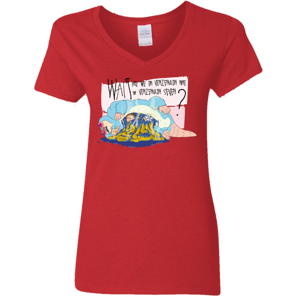 Ricky And Morty Which Venzenulon Are We On Women V-Neck T-Shirt