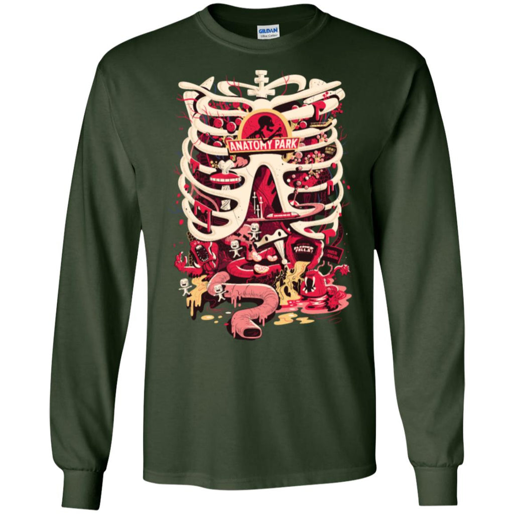 Rick And Morty Anatomy Park Skeleton Men Long SLeeve Shirt