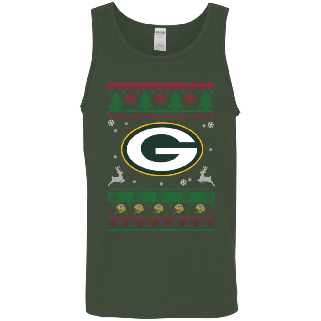 Green Bay Packers Logo Football Teams Ugly Christmas Sweater Men Tank Top