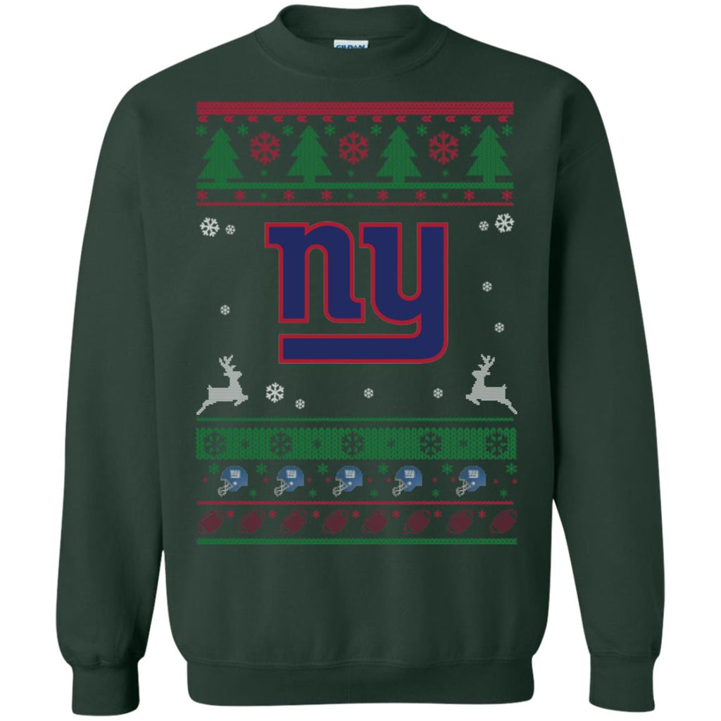 New York Giants Logo Football Teams Ugly Christmas Sweater Unisex Crewneck Pullover Sweatshirt