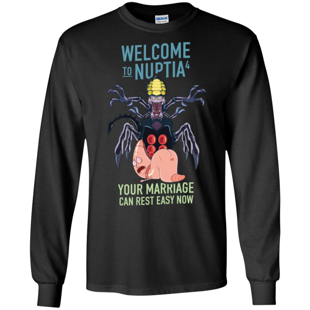 Rick And Morty Welcome To Nuptia Men Long SLeeve Shirt